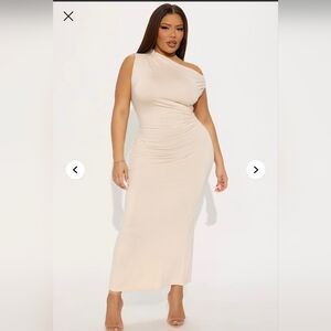 Fashion Nova - Brooke Ruched Midi Dress- W Sz Medium